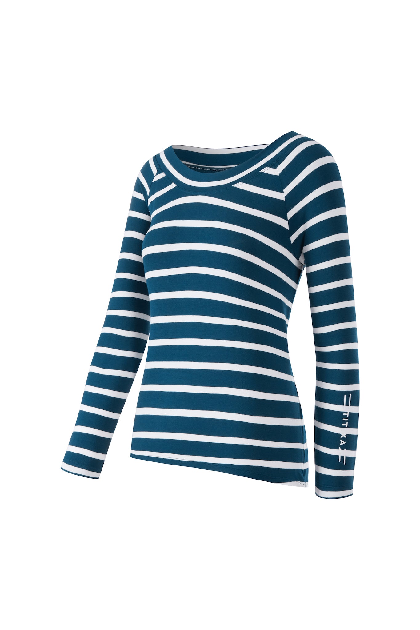 Luciana Striped Wide Collar Long Sleeve