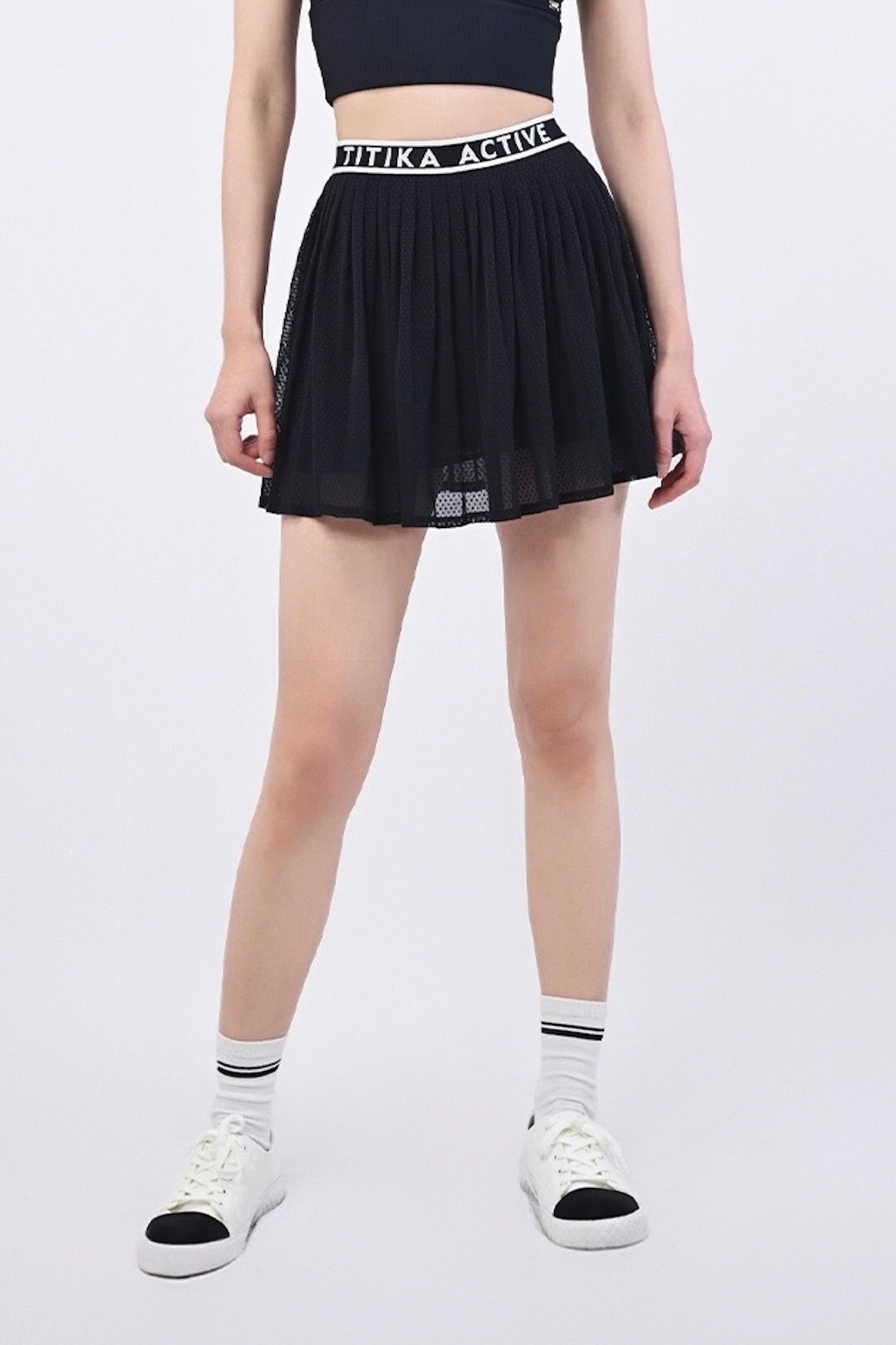 Holly Branded Ribboned Skirt- Black