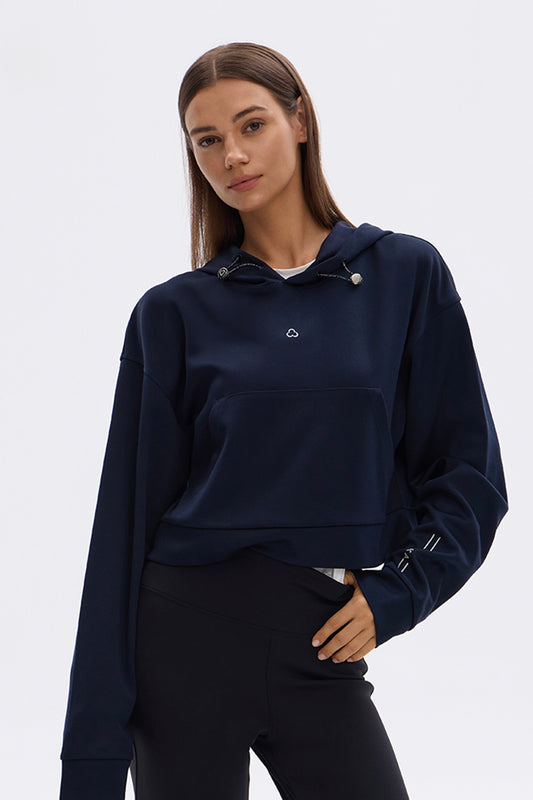 Center Logo Crop Hoodie