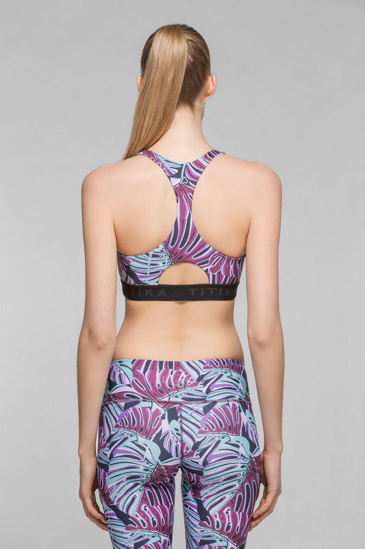 Monstera Graphic Medium Impact Bra