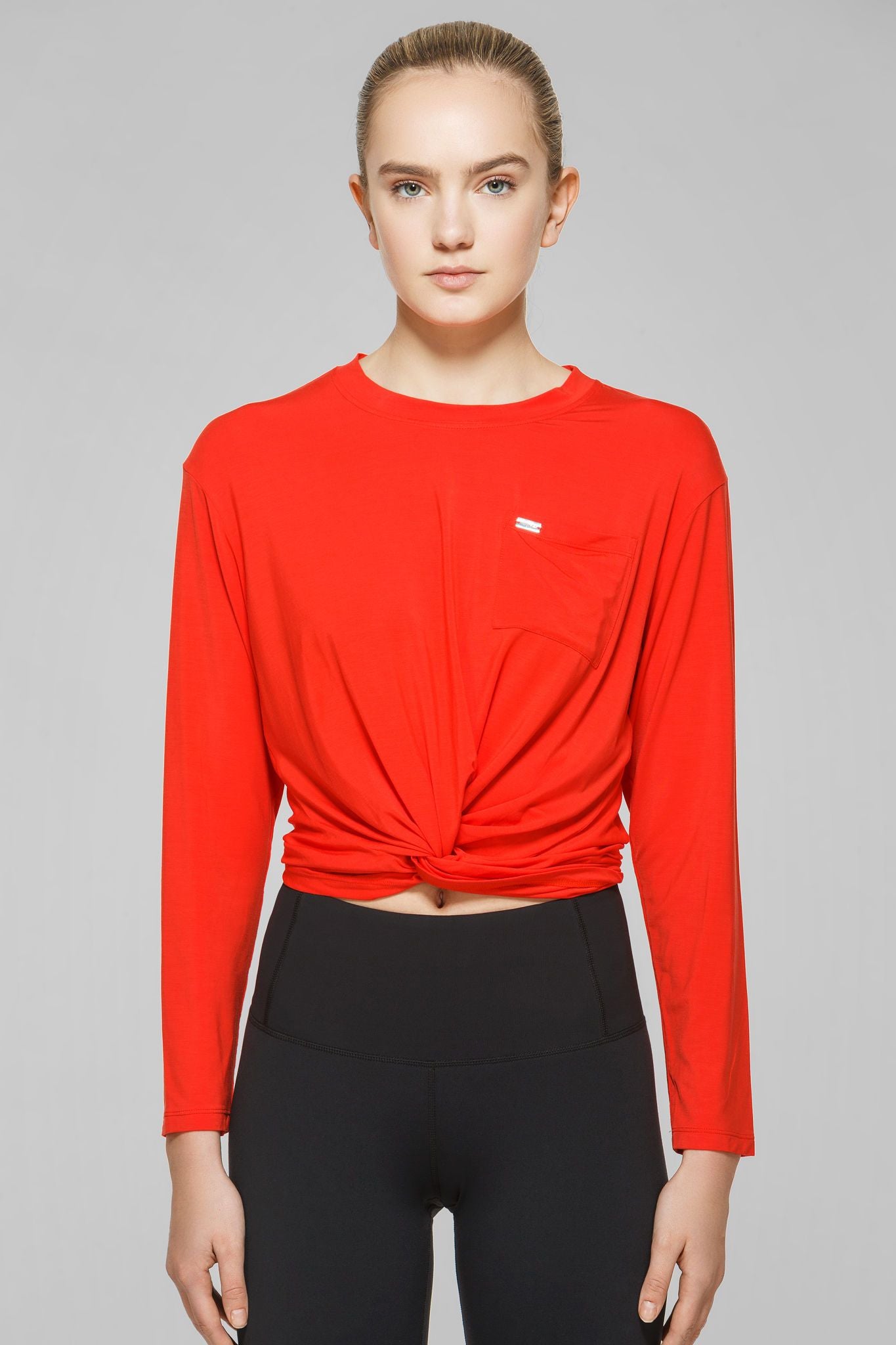 Twist Crop Long Sleeve Top