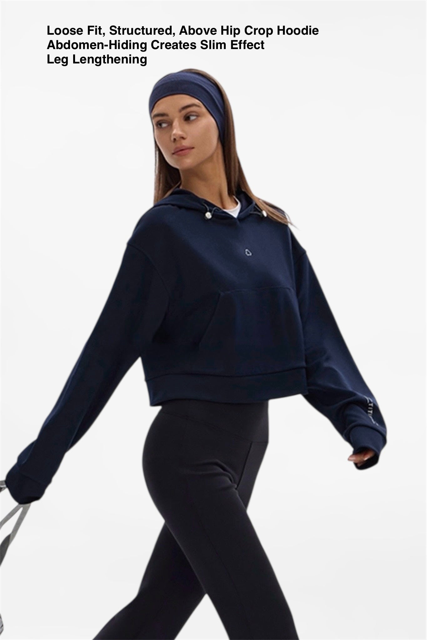 Center Logo Crop Hoodie