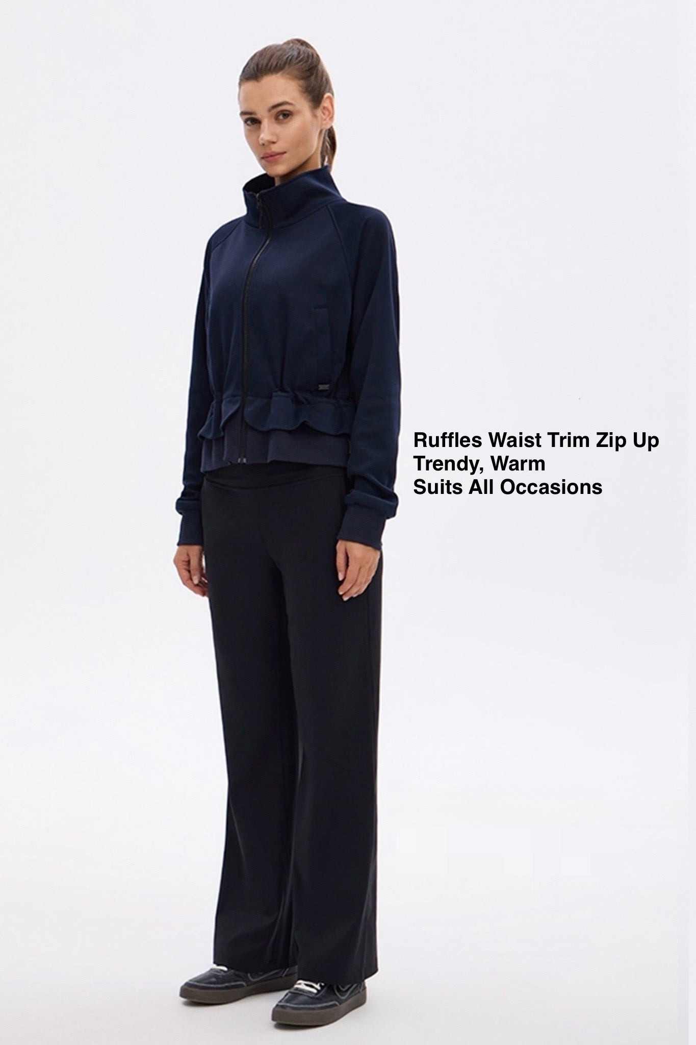 Cascade Peplum Zip-up