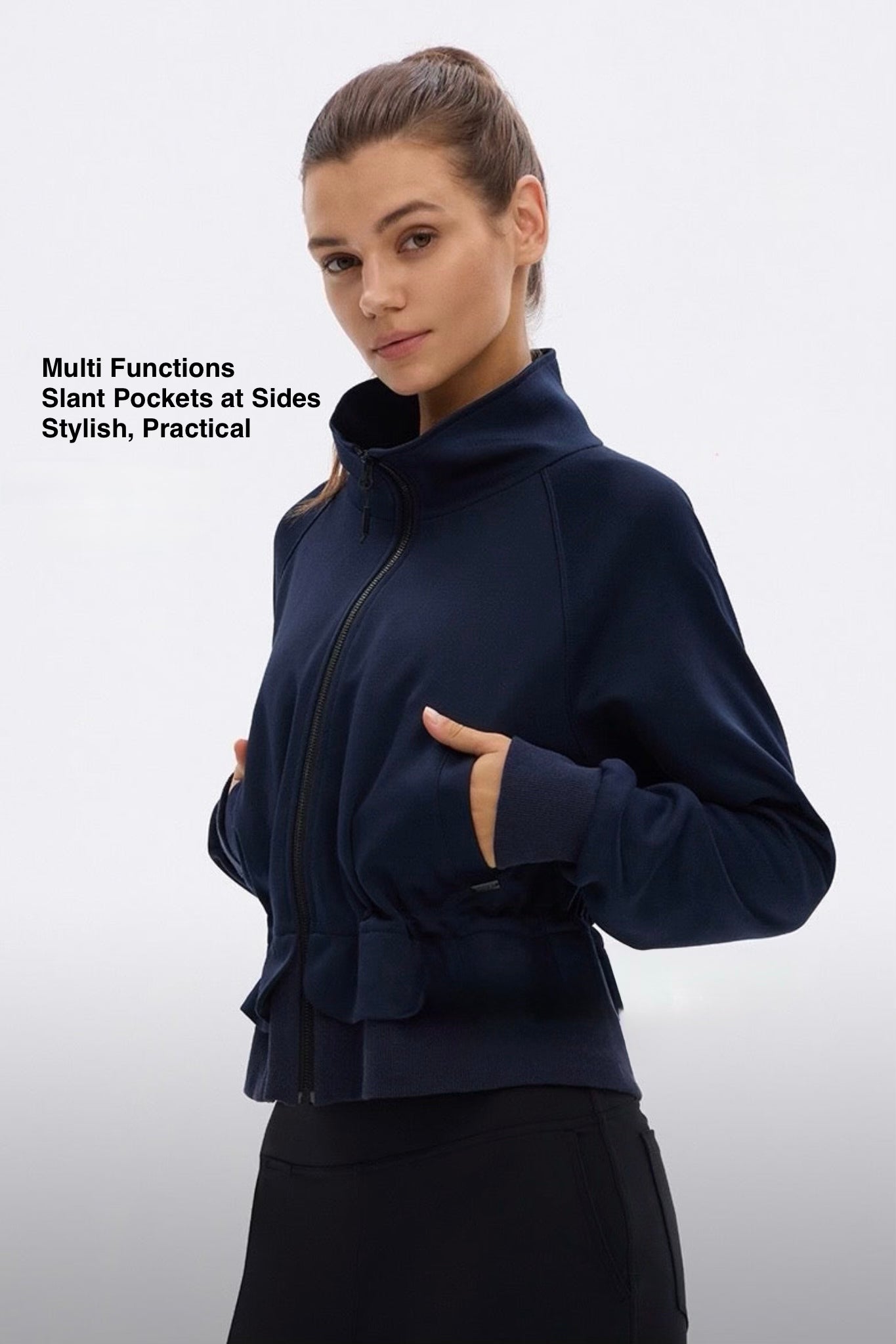 Cascade Peplum Zip-up