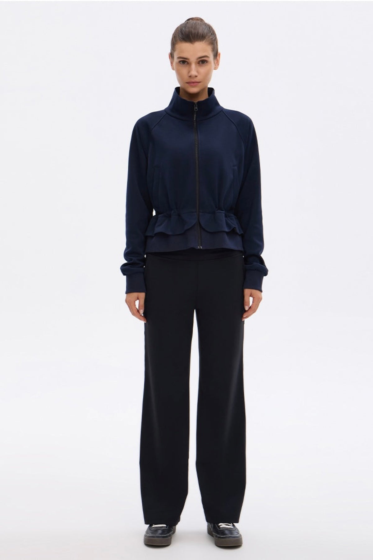 Cascade Peplum Zip-up
