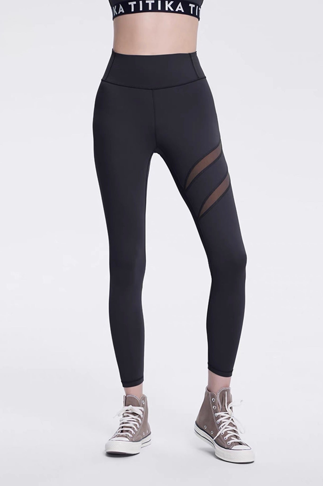 Heart Mesh Cut-Out Leggings