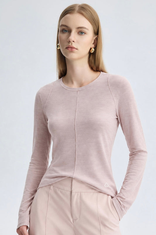 Front Seam Wool Crew Top