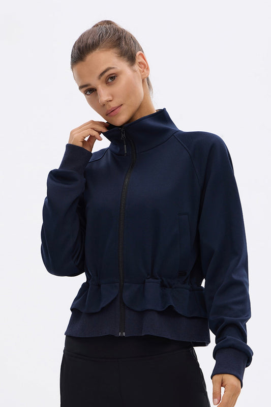 Cascade Peplum Zip-up