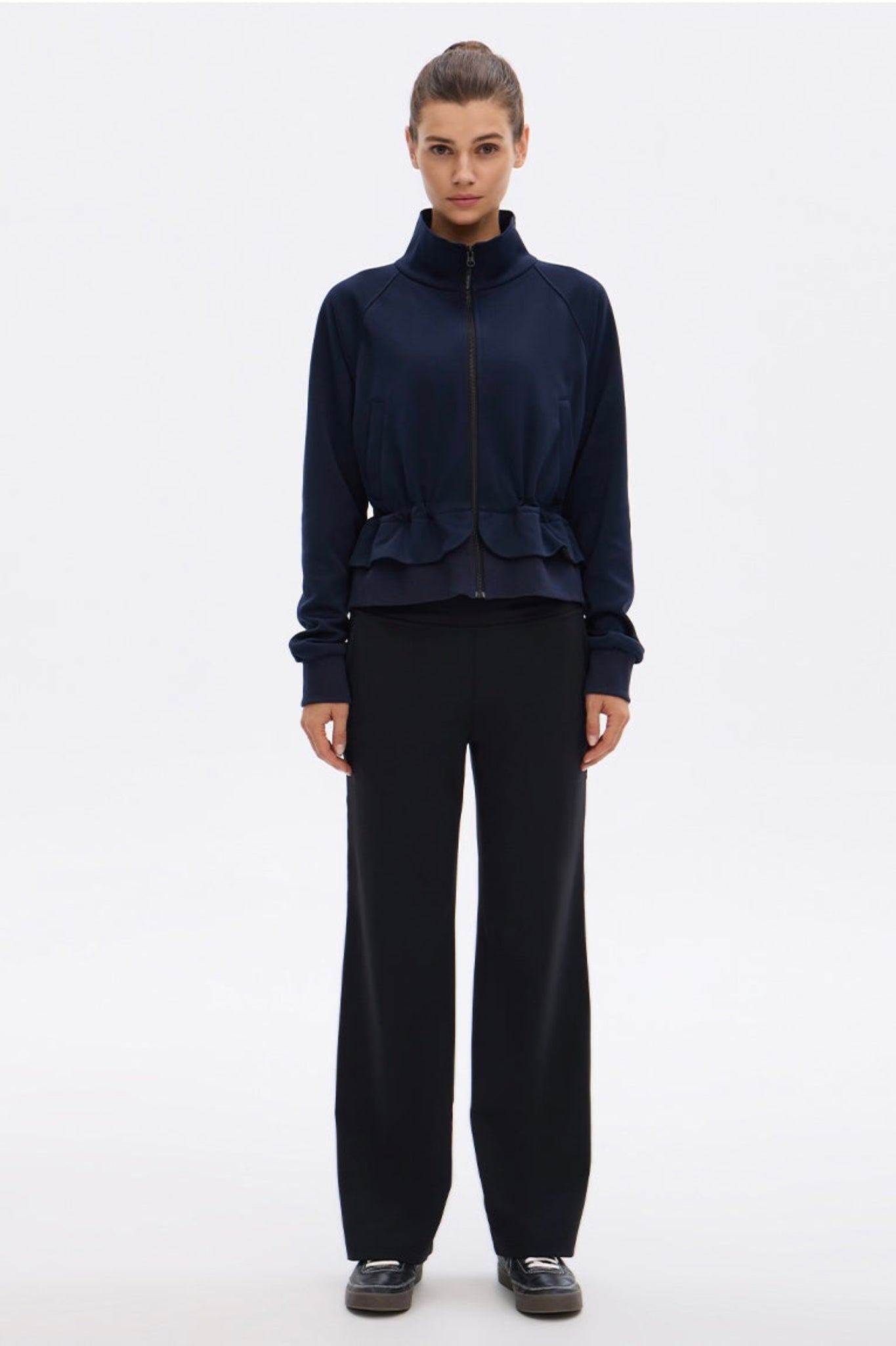 Cascade Peplum Zip-up